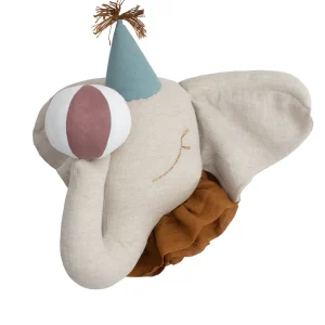 Éléphant Trophée mural beige ocre PRÉ-COMMANDE