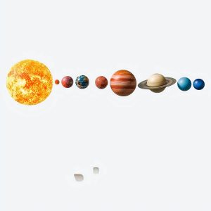 Autocollant mural en forme de système solaire