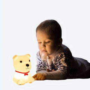 Veilleuse en silicone en forme de petit chien pour bébé