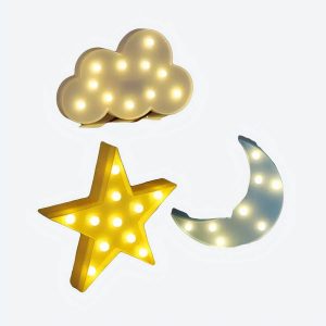 Lampe LED 3D en forme de lune et de nuage