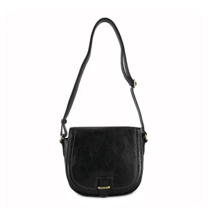 Flavie - Sac porté travers à rabat Noir