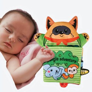 Livre en tissu avec marionnette pour bébé