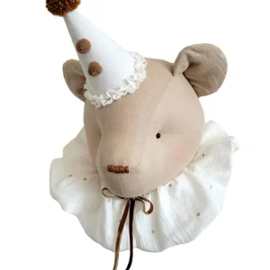 Ours Trophée mural beige blanc