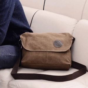 Cartable Ecole Vintage à Bandoulière en Toile