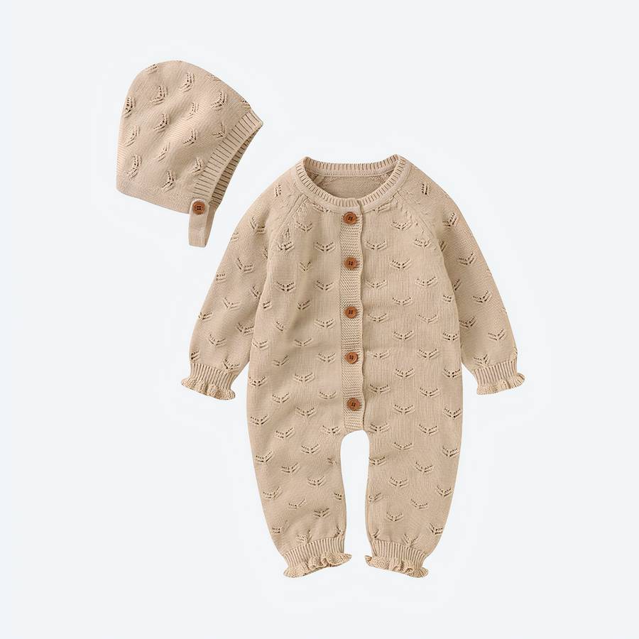 Barboteuse tricotée 100% coton pour bébé