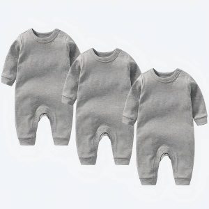 Barboteuse en coton doux à manche longue