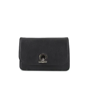 Tiana - Sac porté travers à rabat Noir