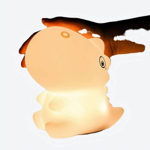 Lampe de nuit en silicone en forme de dinosaure