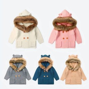 Veste avec col en fourrure pour bébé