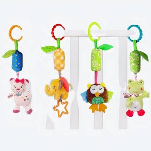 Hochet main en coton avec peluche et cloche