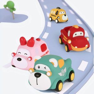 Voiture jouet Montessori en caoutchouc pour enfants