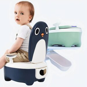 Pot de toilette motif pingouin pour bébé