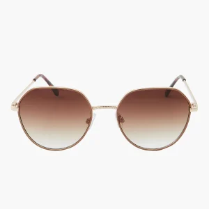 Lunettes de soleil marron forme ronde