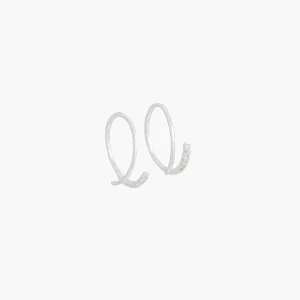 Anneaux d'oreilles argent garanti 925 et strass de zircon