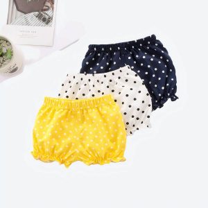 Short bouffant en coton motif pois pour bébé