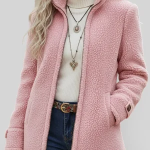 Veste Teddy Sophistiquée Femme – Manteau Confortable et Douillet