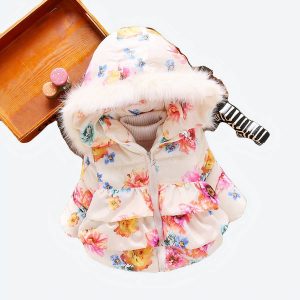 Parka florale avec capuche