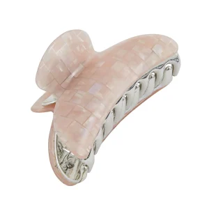 Pince croco - rose et argenté