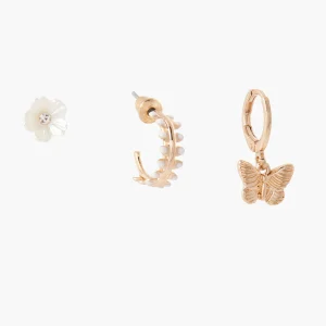 Set de 3 boucles d'oreilles déparaillées