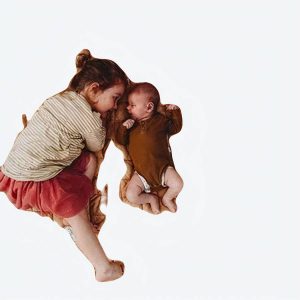 Tapis de parc rond en coton pour bébé couleur unie