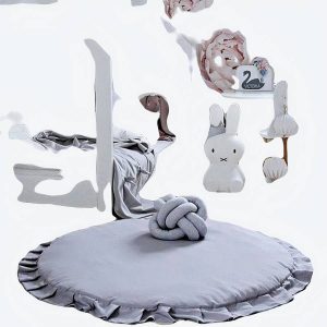 Tapis de parc rond pour bébé en coton doux pour enfant