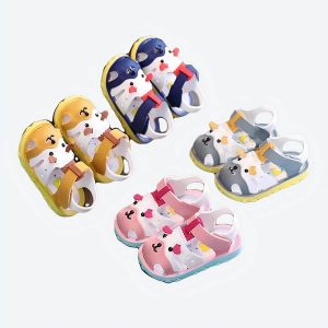 Sandales d’été souples pour enfants avec visage petit ourson