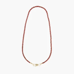 Collier chaine et cordon bordeaux