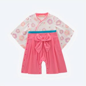 Kimono à manches longues coloré imprimé fleurs pour bébé