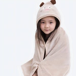 Cape de bain pour bébé avec capuche en tête de petit ourson