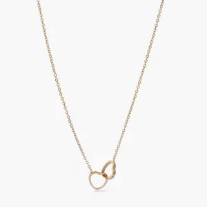 Collier cœur entremêlés acier inoxydable