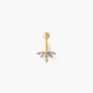 Piercing stud pour nombril pétale de strass
