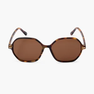 Lunettes de soleil marron écaille forme carrée