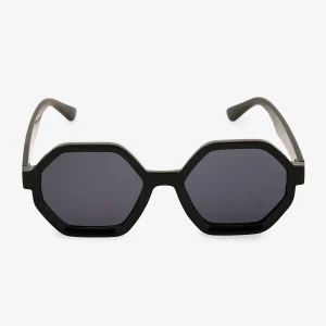 Lunettes de soleil noire forme octogonale