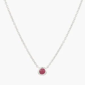 Collier argent 925 serti d'une pierre de Rubis