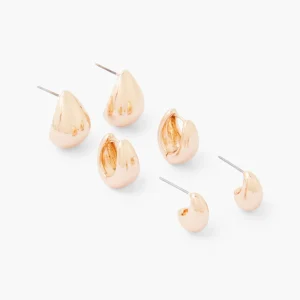 Set de 3 créoles gouttes