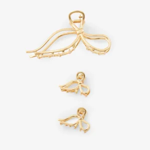 Set de 3 pinces en métal nœud