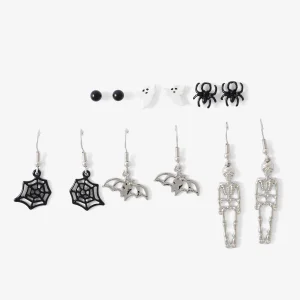 Set de 6 paires de boucles d'oreilles fantaisie Halloween