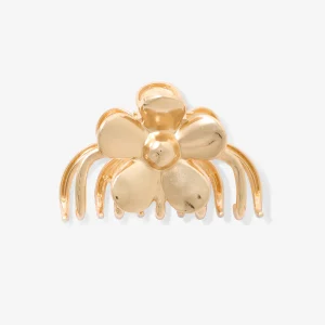 Pince à cheveux fleur en métal doré