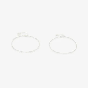 Set x2 chaines fines de chevilles argentées