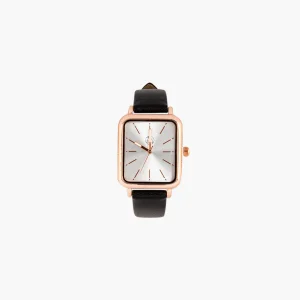 Montre cadran rectangle bracelet noir