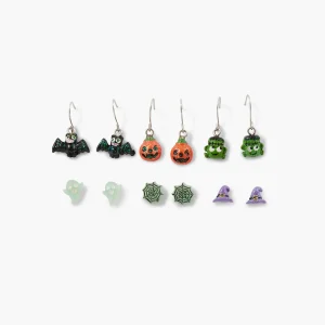 Set de 6 paires de boucles d'oreilles Halloween