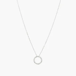 Collier anneau strass Argent Garanti Silver Idol