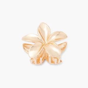 Pince à cheveux fleur tropicale dorée