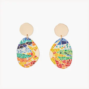 Boucles d'oreilles Balagane imprimé mosaïque