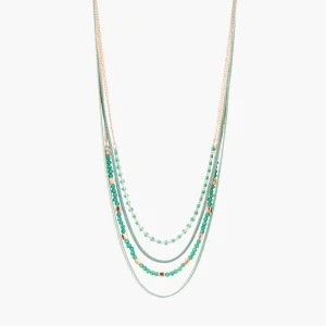 Collier 5 rangs chaines fantaisie