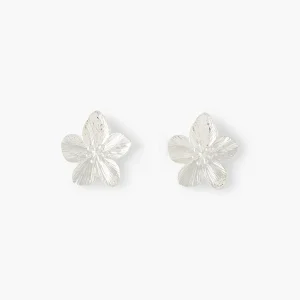 Boucles d'oreilles fleurs argentées