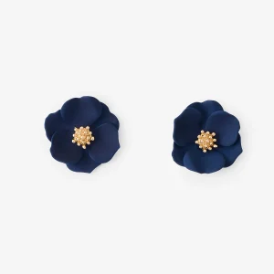 Boucles d’oreilles fleurs bleues
