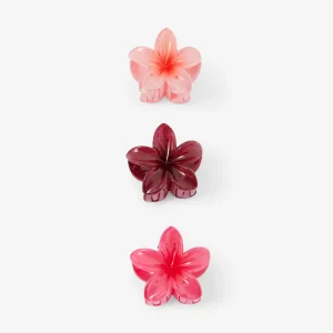 Set de 3 pinces fleurs tropicales
