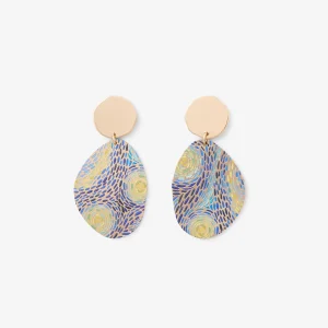 Boucles d'oreilles Balagane imprimé pointillisme