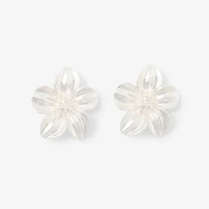 Boucles d'oreilles fleurs argentées